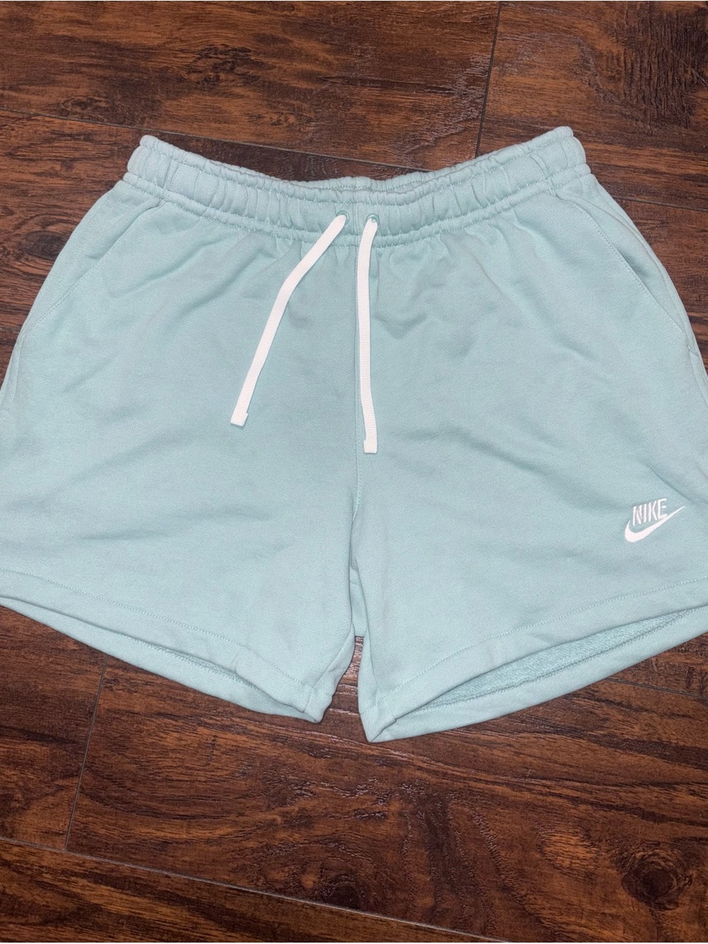 Nike Women's Light Aqua Athletic Fleece Shorts